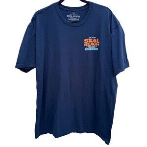 Seal Beach Classic Car Show 27th Annual Event Tank Farm Navy Cotton Tee Shirt XL